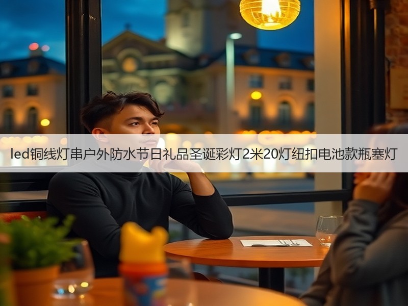 led铜线灯串户外防水节日礼品圣诞彩灯2米20灯纽扣电池款瓶塞灯