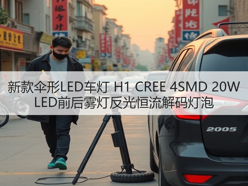 新款伞形LED车灯 H1 CREE 4SMD 20W LED前后雾灯反光恒流解码灯泡