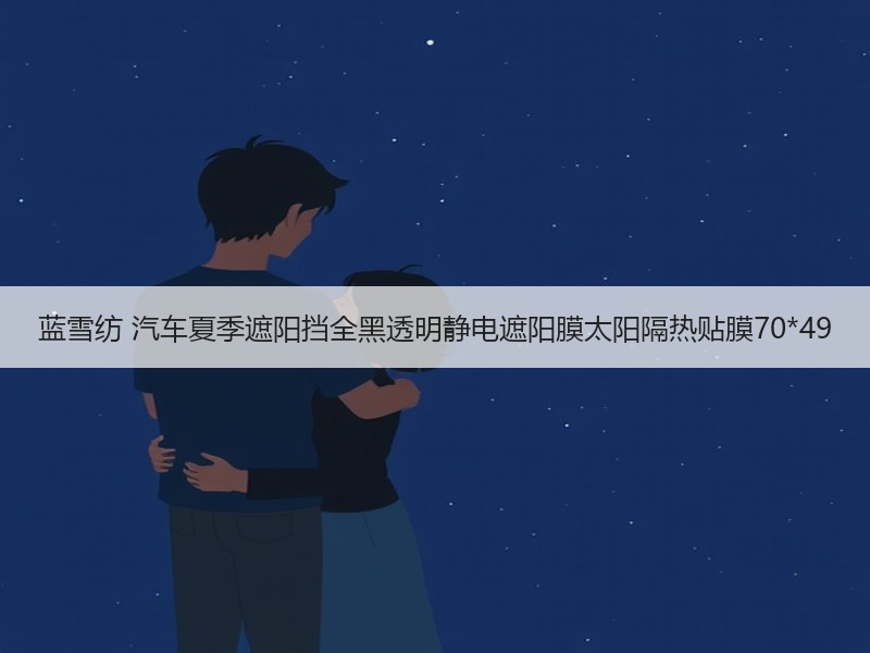蓝雪纺 汽车夏季遮阳挡全黑透明静电遮阳膜太阳隔热贴膜70*49