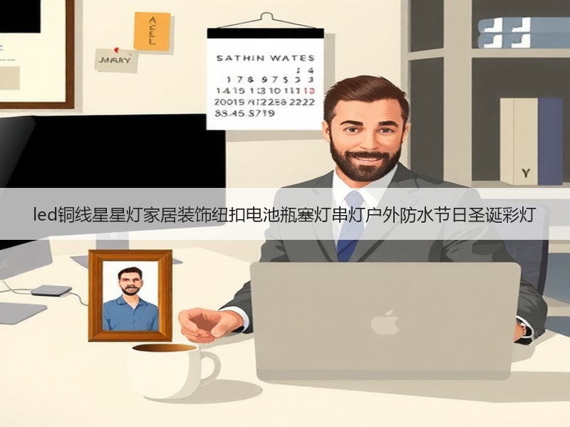 led铜线星星灯家居装饰纽扣电池瓶塞灯串灯户外防水节日圣诞彩灯