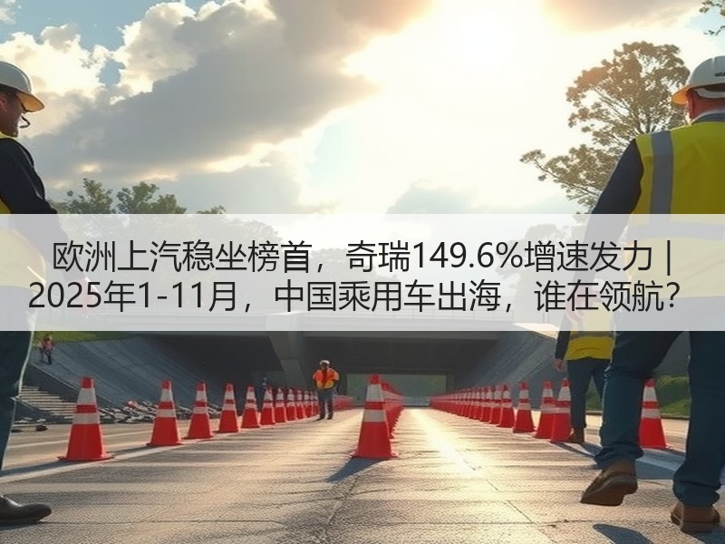欧洲上汽稳坐榜首，奇瑞149.6%增速发力 | 2025年1-11月，中国乘用车出海，谁在领航？